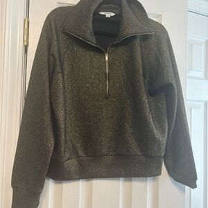 SPANX Black and Gold Metallic Top